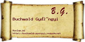 Buchwald Gyöngyi névjegykártya
